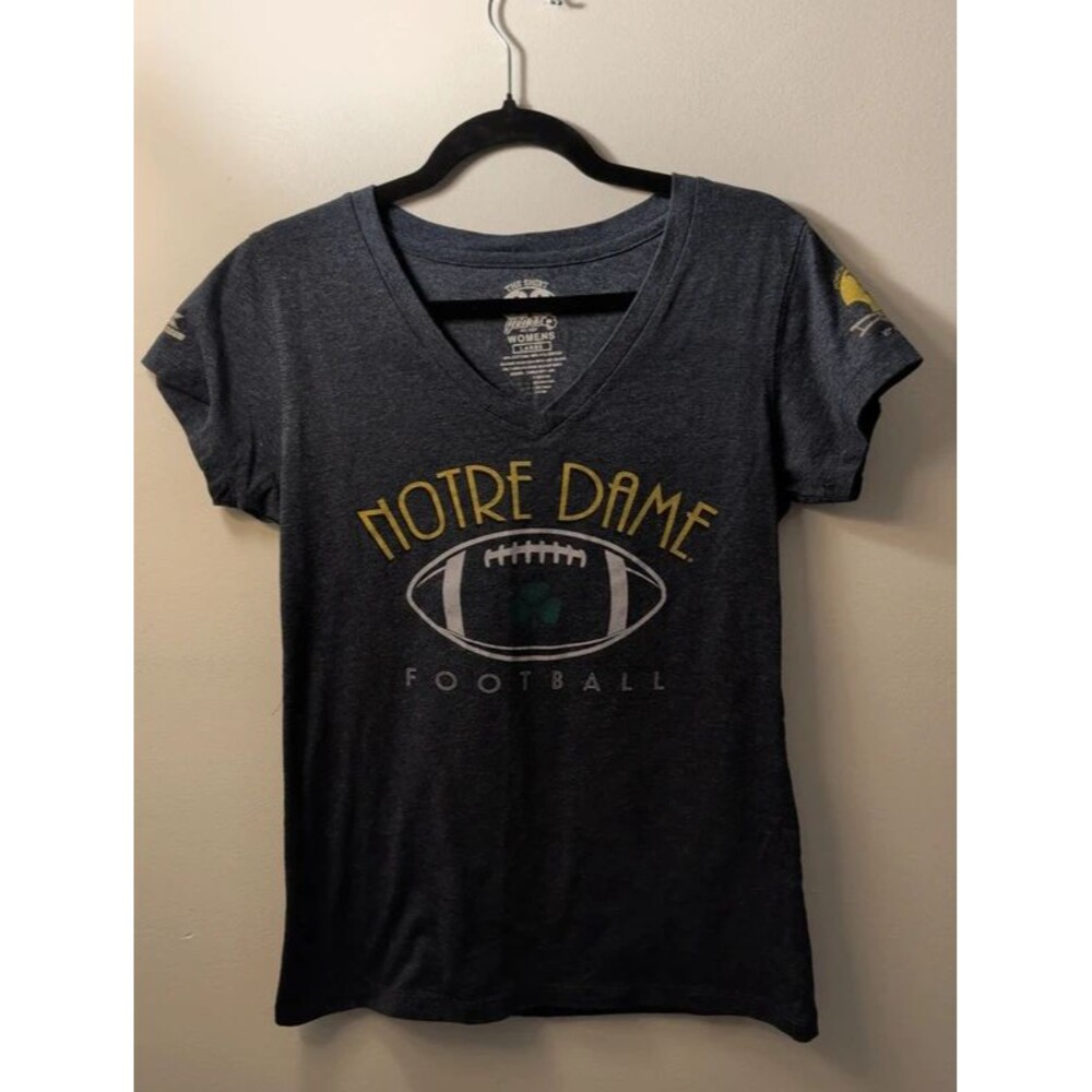Notre Dame Football V-Neck "The Shirt" 2019 30th Anniversary Tee Grey L